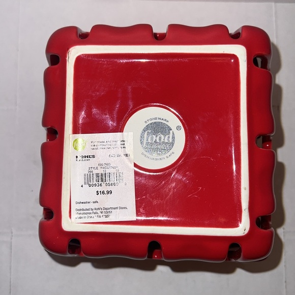 Food Network Berry Basket New 6”x6”x3” Ceramic Fruits and Vegetables Storage RED - Picture 5 of 6